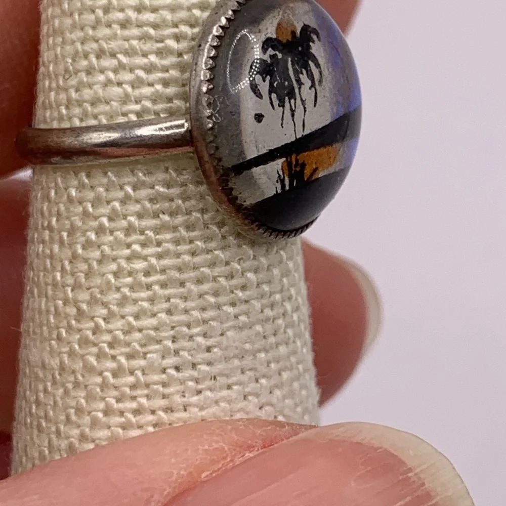 Tiny Morpho Butterfly Wing Ring by Hoffman Size 3 - Picture 4 of 7